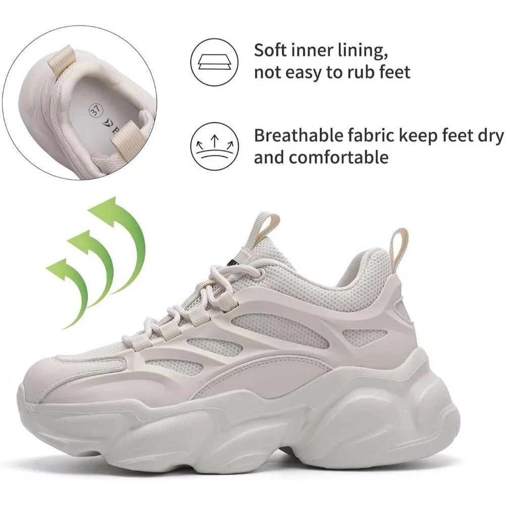 Women's Grey Walking Comfortable Breathable Athletic Sneakers Non-Slip Shoes
